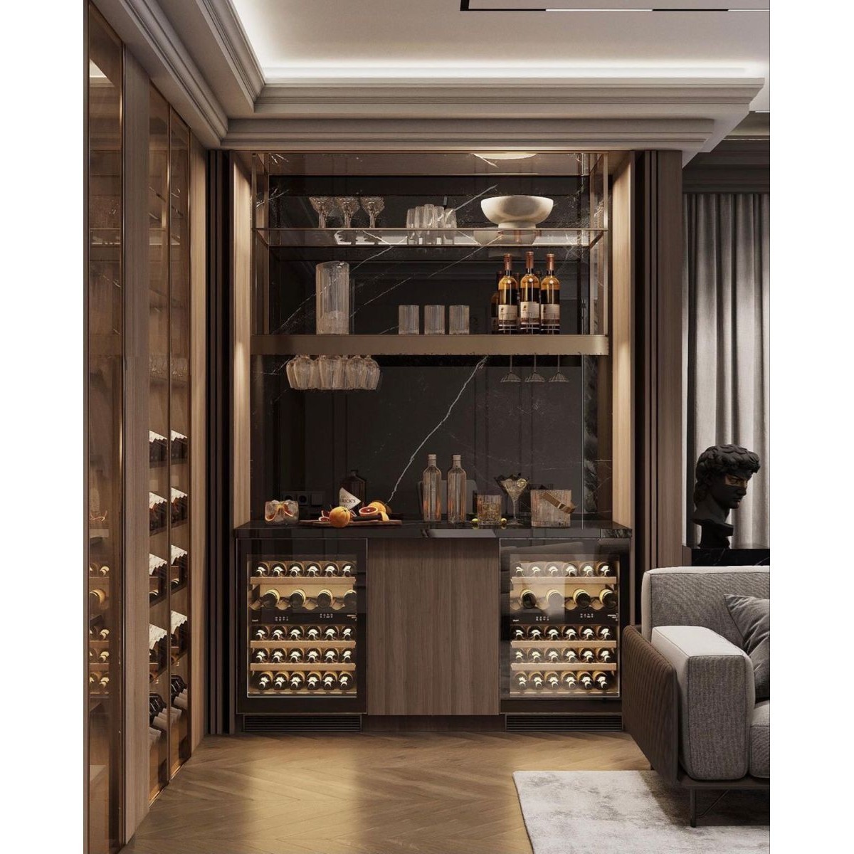 luxury furniture Modern DesignHome Bar Showcase Against The Wall Home Bar Showcase  wine cabinet