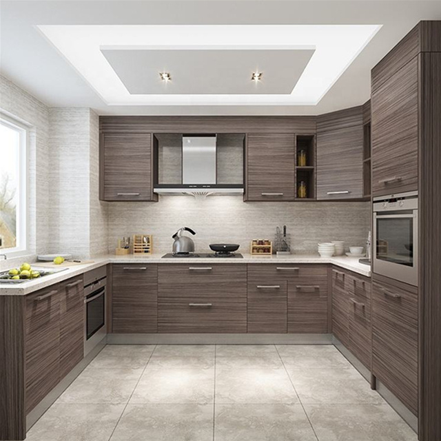 Customized stainless steel aluminum kitchen, luxurious modern combination furniture, 304 stainless steel kitchen cabinets,