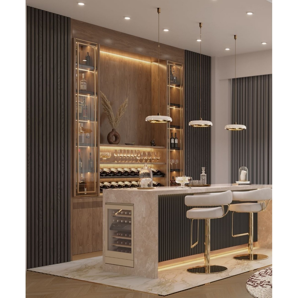 luxury furniture Modern DesignHome Bar Showcase Against The Wall Home Bar Showcase  wine cabinet