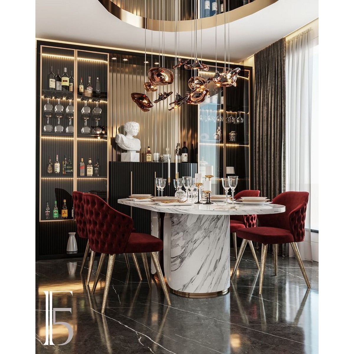 Customized Led Lighting Luxury Small Glass Wine Cabinet with glass display bar cabinet living roomWith Light