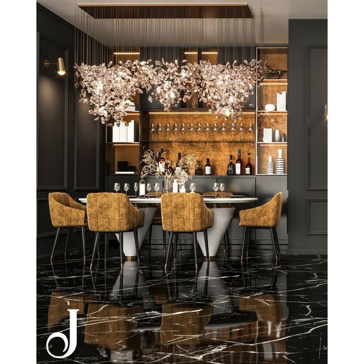 Customized Led Lighting Luxury Small Glass Wine Cabinet with glass display bar cabinet living roomWith Light