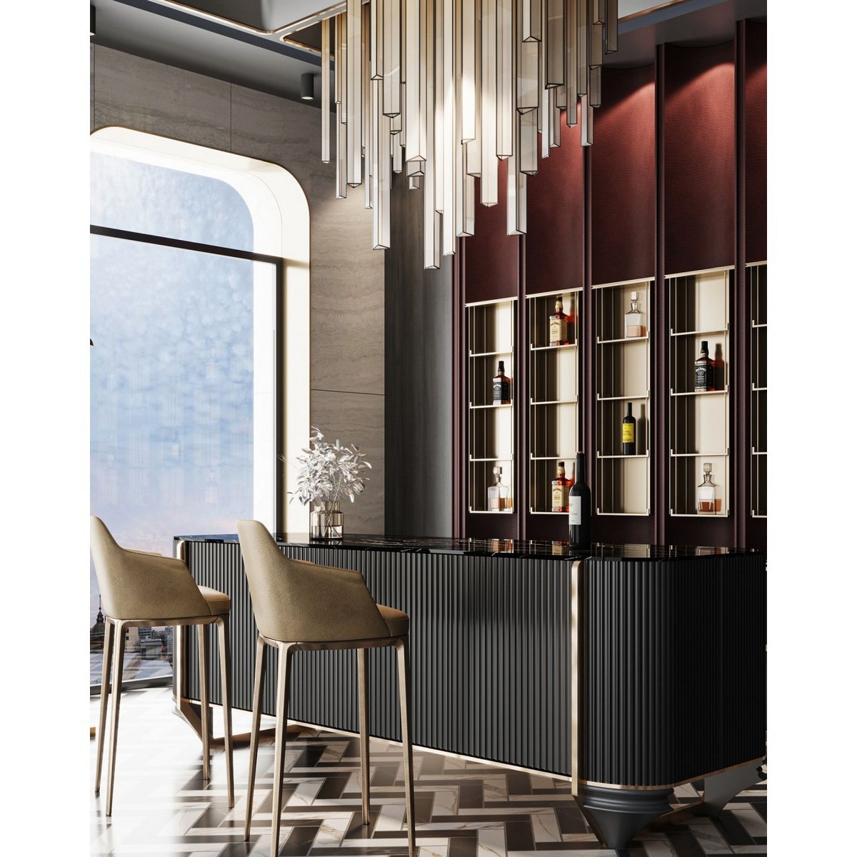 luxury furniture Modern DesignHome Bar Showcase Against The Wall Home Bar Showcase  wine cabinet