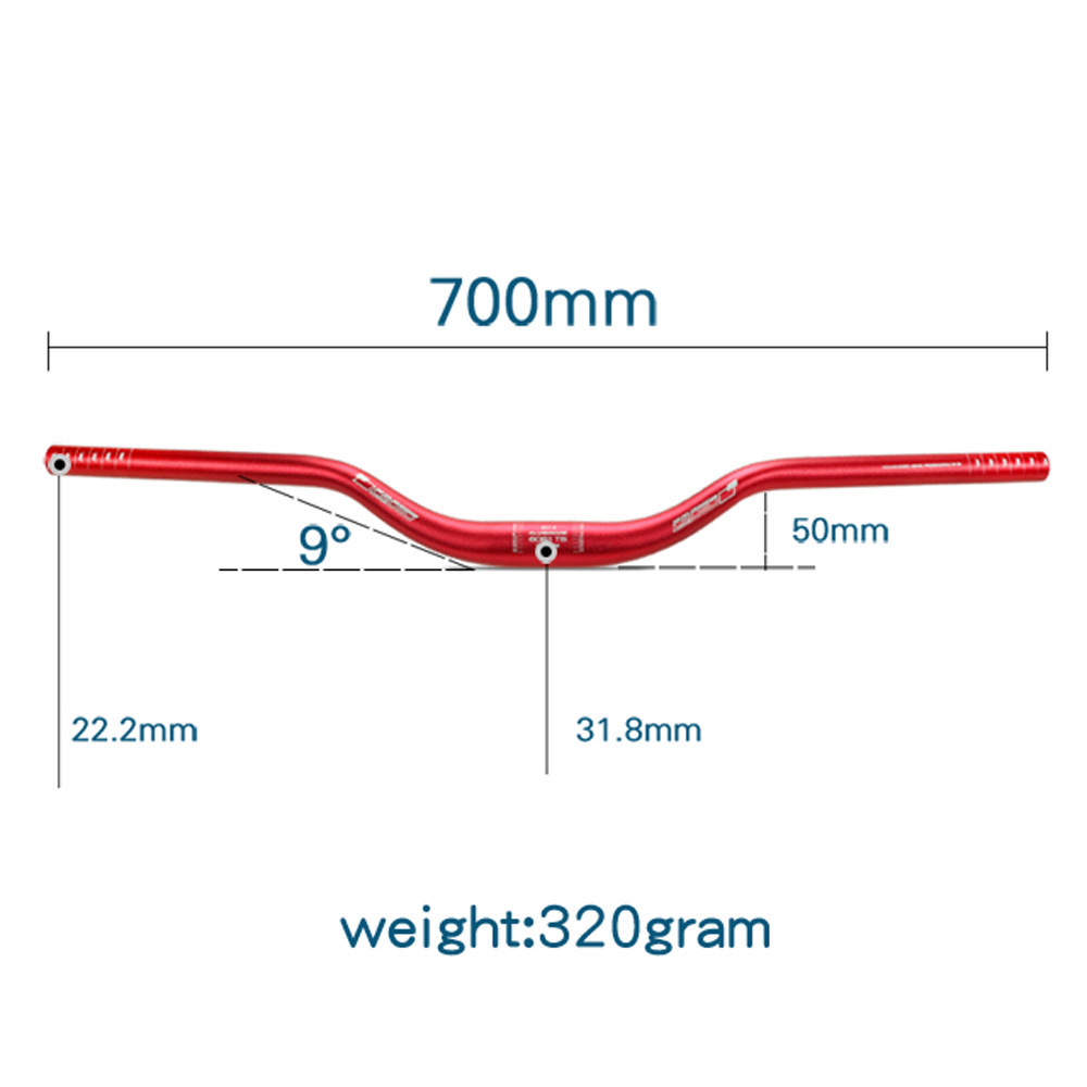 Mountain Bike Handlebars 31.8*700mm Bicycle Scooter Riser Handlebar Steering Wheel for Bike Aluminum Alloy Ultra Long Handle Bar