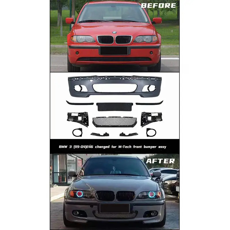 For BMW 3 Series E46 1999-2004 Rear bumper MT M-tech Front bumper Automotive external accessories Front bumper body kit