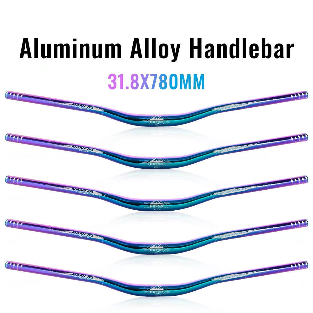 Colorful Scooter Handlebar 31.8*780MM Bicycle Handlebars Horizontal Big Rise Swallow Shaped Handlebar Parts Aluminum Alloy OEM