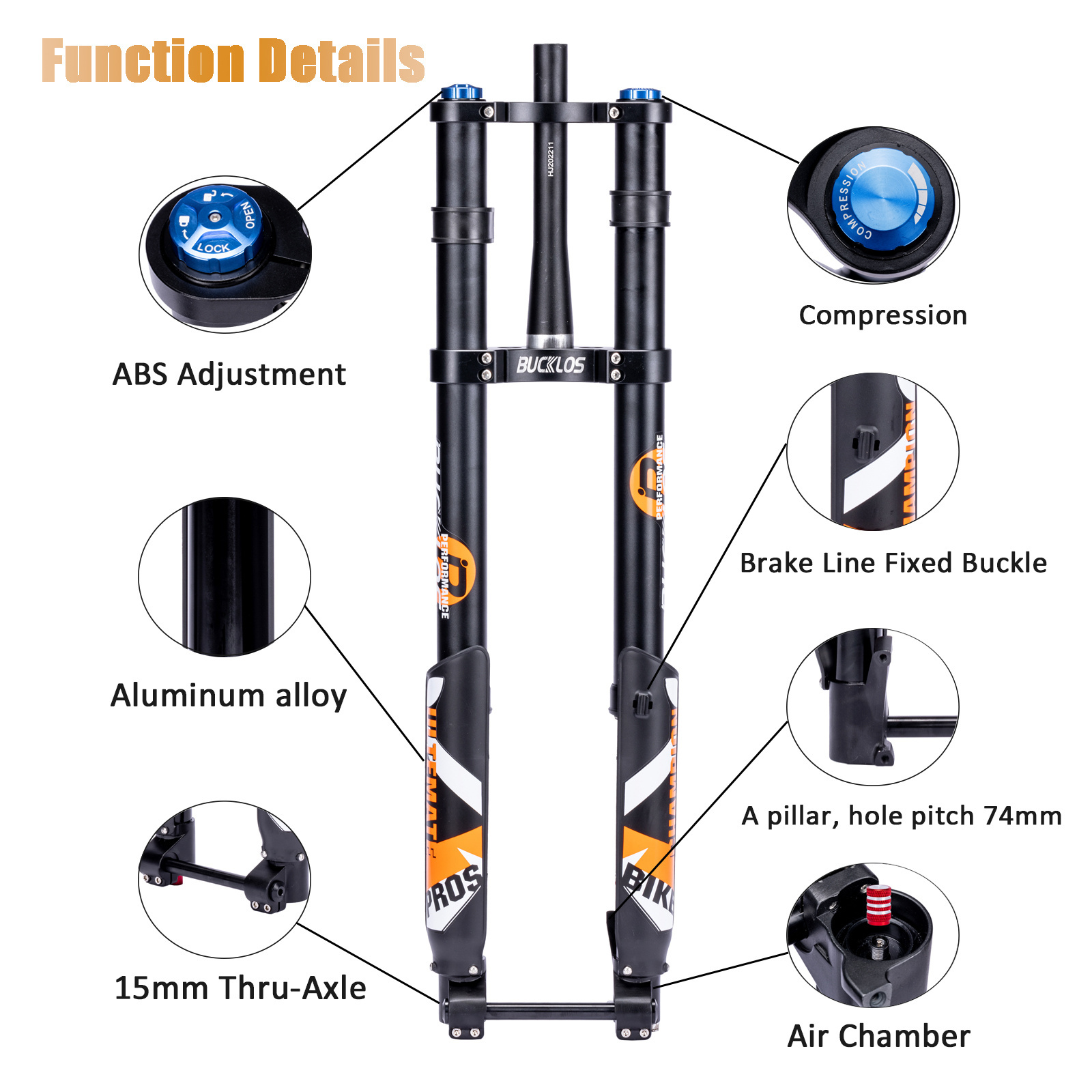 Double Crown Inverted Fork Aluminum Bicycle Forks BUCKLOS Horquilla mtb 29 inch MTB Electric Downhill Inverted Forks