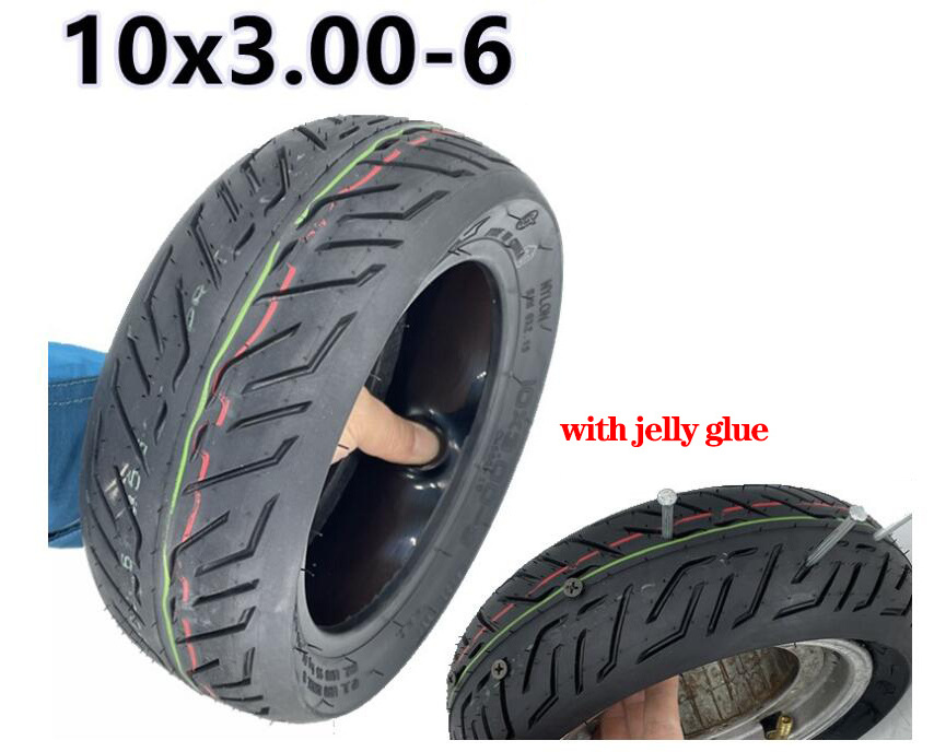 10x3.00-6 Tubeless Tire for DUALTRON ZERO KUGOO KAABO Electric Scooter 10 Inch CST Wear Resistant with Jelly Glue Vacuum Tyre