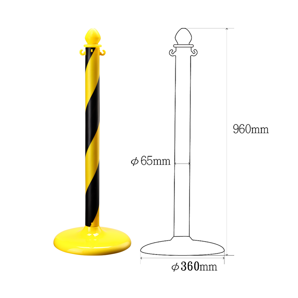 Made In Taiwan Plastic Spiral Crowd Control Queue Line Stanchion Eye-Catching PE Post For Sale