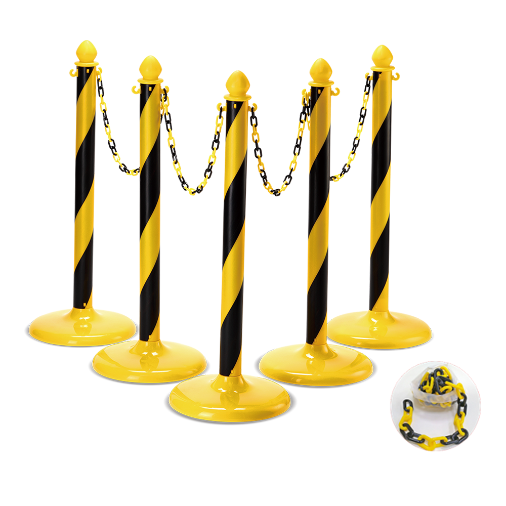 Made In Taiwan Plastic Spiral Crowd Control Queue Line Stanchion Eye-Catching PE Post For Sale