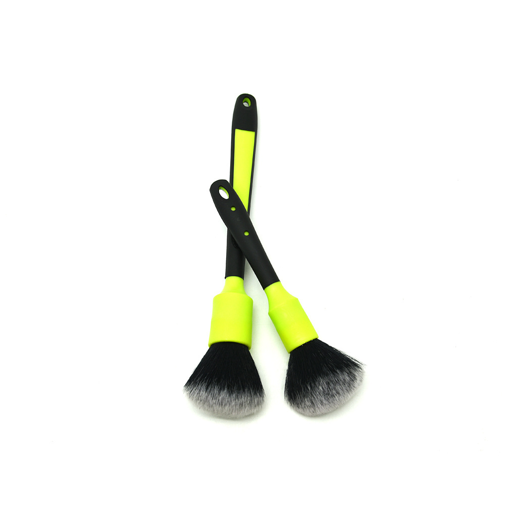 PINKDETAIL Ultra Soft Car Detailing Brushes Auto Cleaning Brush Set With Rubber Handle