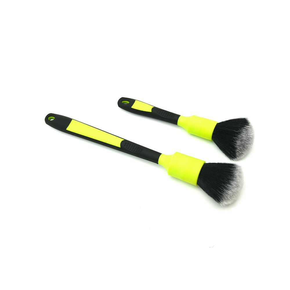 PINKDETAIL Ultra Soft Car Detailing Brushes Auto Cleaning Brush Set With Rubber Handle