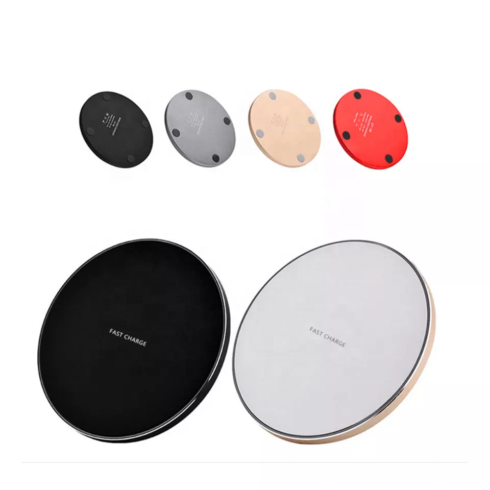 10W 15W Qi Circular Wireless Charger Pad for mobile phone LED Light Round Fast Charging Wireless Charger