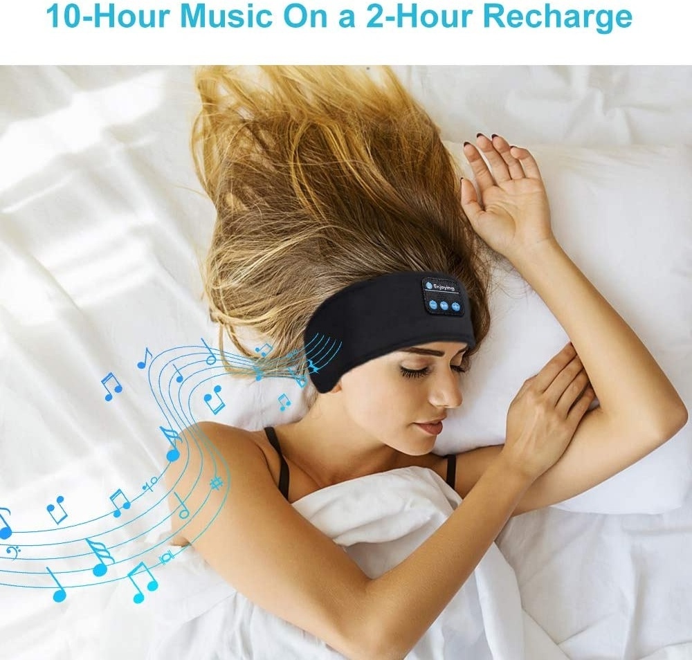 Blue Tooth Sleeping Headphones Sports Headband Thin Soft Elastic Comfortable Wireless Music Headset Eye Mask For Side Sleeper