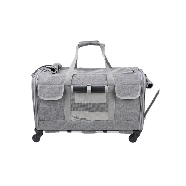 Approved Pet Carrier for Small Dogs and Cats  with Removable Wheels Travel Dog Carrier Under seat Wheeled Luggage