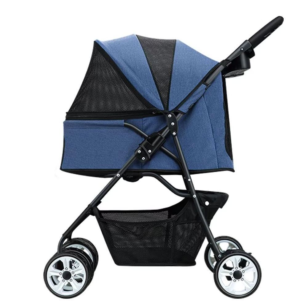 Pet Dog Stroller 3 in 1 Cat Dogs Strollers with Removable Carrier 4 Wheels Travel Foldable Aluminum Alloy Frame