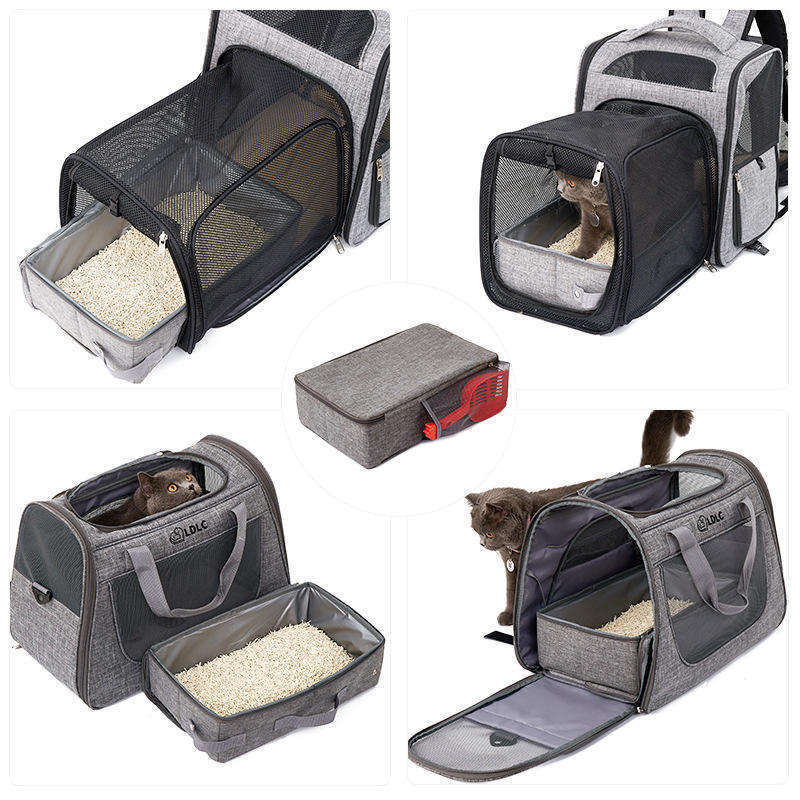 100% Leak Proof Waterproof Litter Carrier for Cat Portable Collapsible cat litter box Travel Cat Litter Box with Lid for Trap