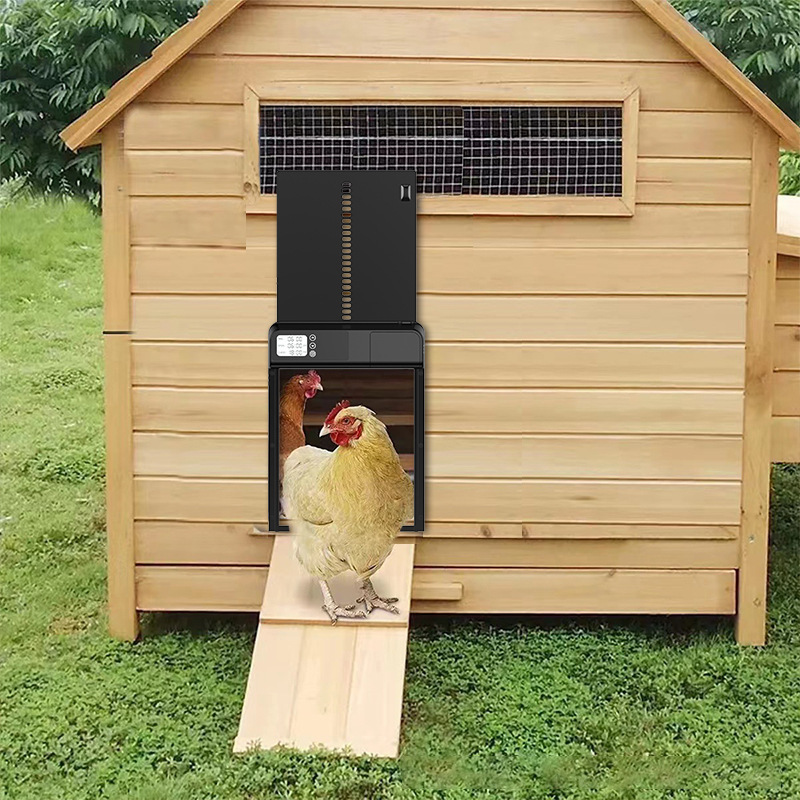 In Stock Aluminum Alloy Auto Chicken Door Automatic Chicken Coop Door Kit Opener with Timer Vertical Chicken House Door