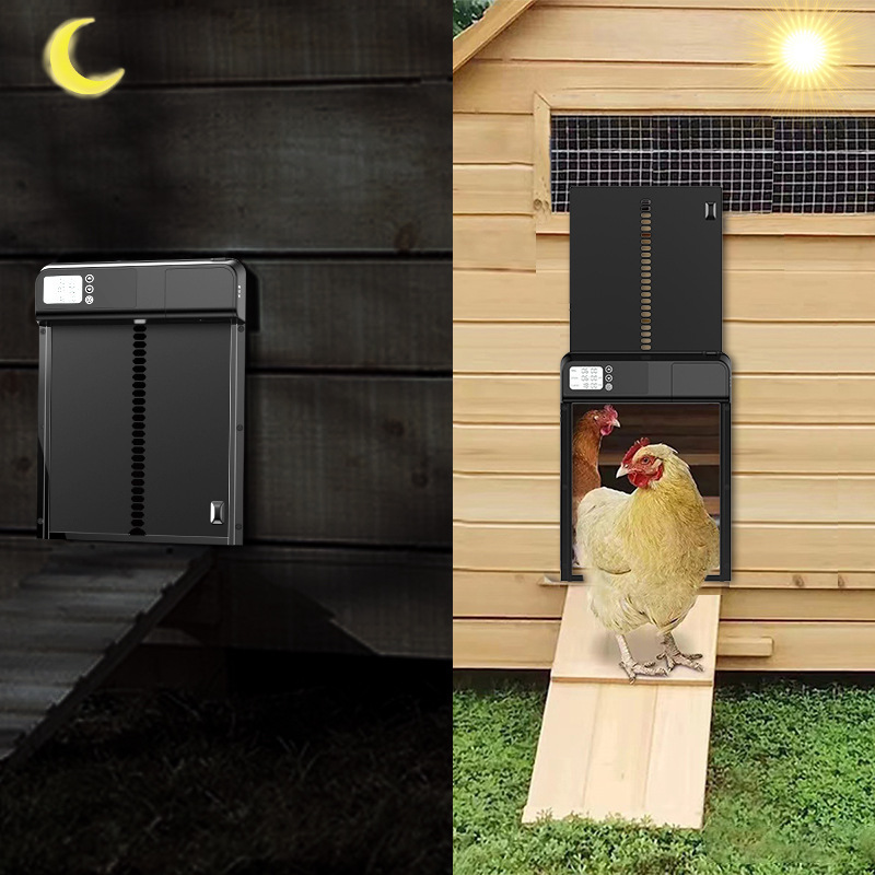 In Stock Aluminum Alloy Auto Chicken Door Automatic Chicken Coop Door Kit Opener with Timer Vertical Chicken House Door