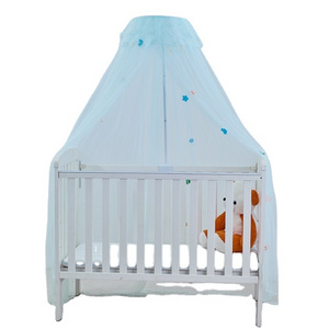 OEM polyester Princess Pink Blue White Color Children Kids Baby Cot Crib Canopy Bed Curtain Hanging Mosquito Net For Girls Bed