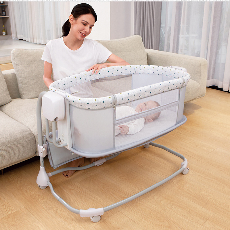 Mastela 3-in-1 Electric Swing Bedside Crib Intelligent Baby Bassinet Beside Sleeper Cradle