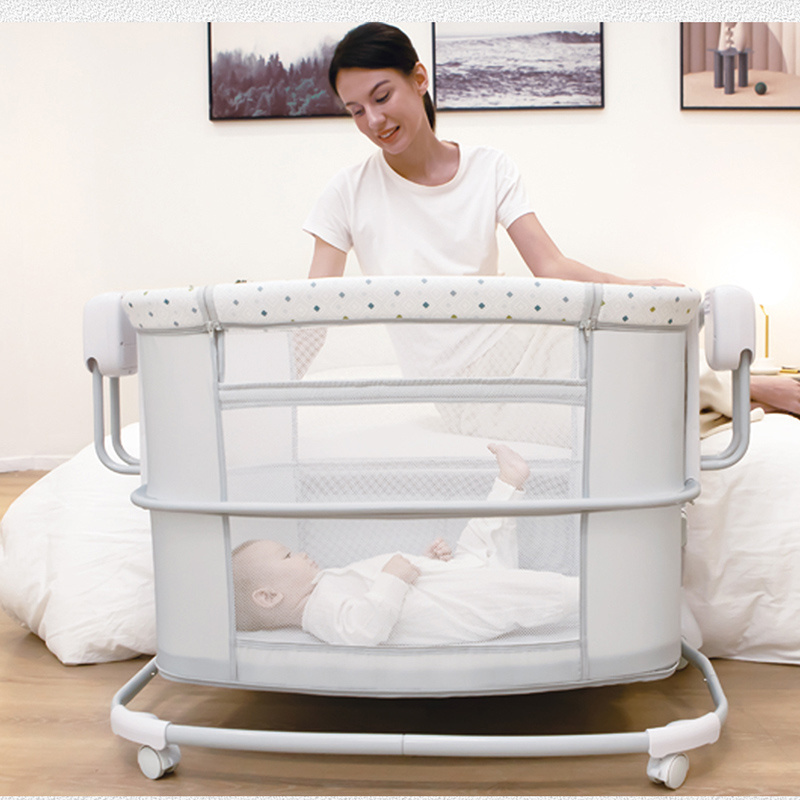 Mastela 3-in-1 Electric Swing Bedside Crib Intelligent Baby Bassinet Beside Sleeper Cradle