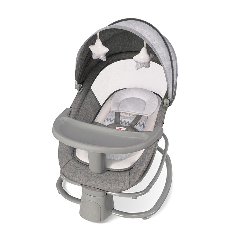 Comfortable soft baby infant to toddler bouncer rocker swing chair with tray