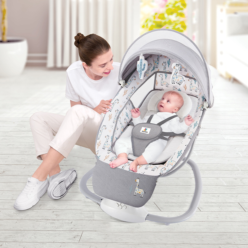 Comfortable 3 in 1 baby automatic cradle chair swing with footrest