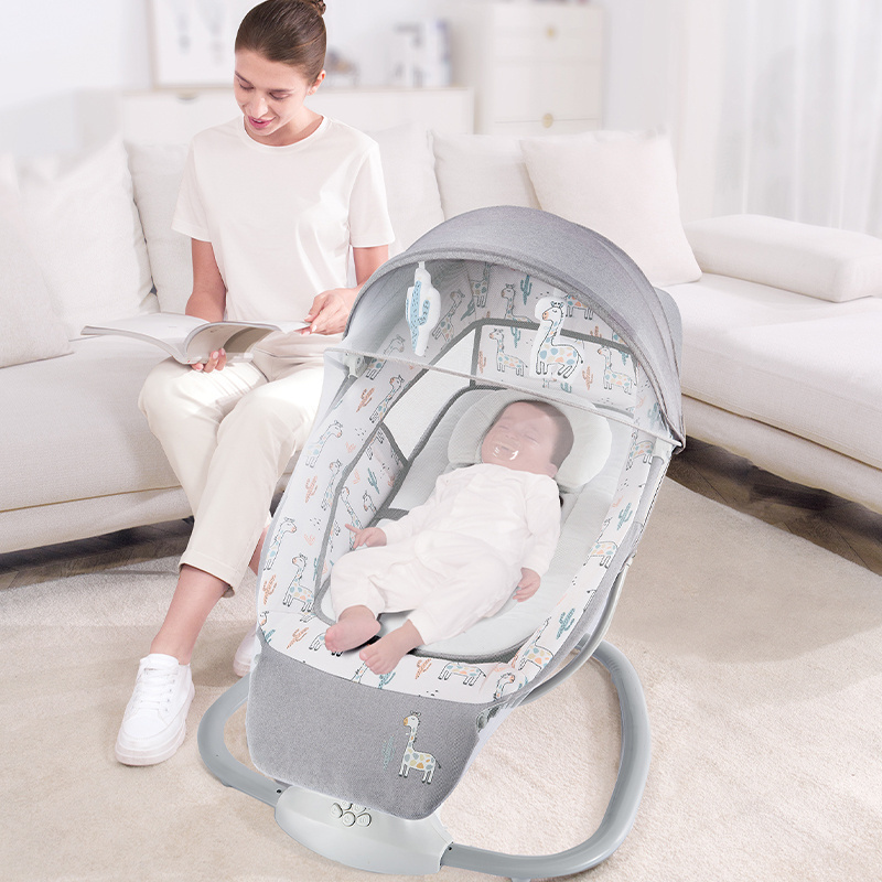 Comfortable 3 in 1 baby automatic cradle chair swing with footrest