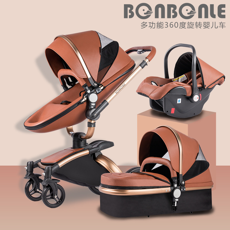 Wholesale cheap travel system luxury baby stroller 3 in 1 with carrycot and carseat