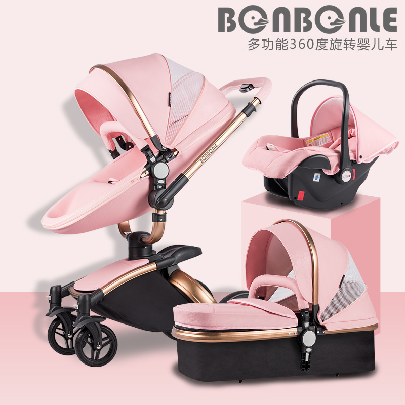 Wholesale cheap travel system luxury baby stroller 3 in 1 with carrycot and carseat