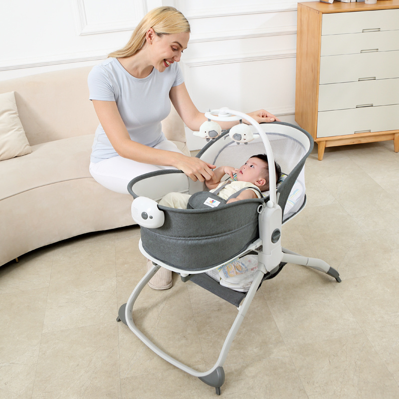 Newborn Gift Electric Baby Swing Cots Automatic Toddler Bassinet Child Use Cradle Bed