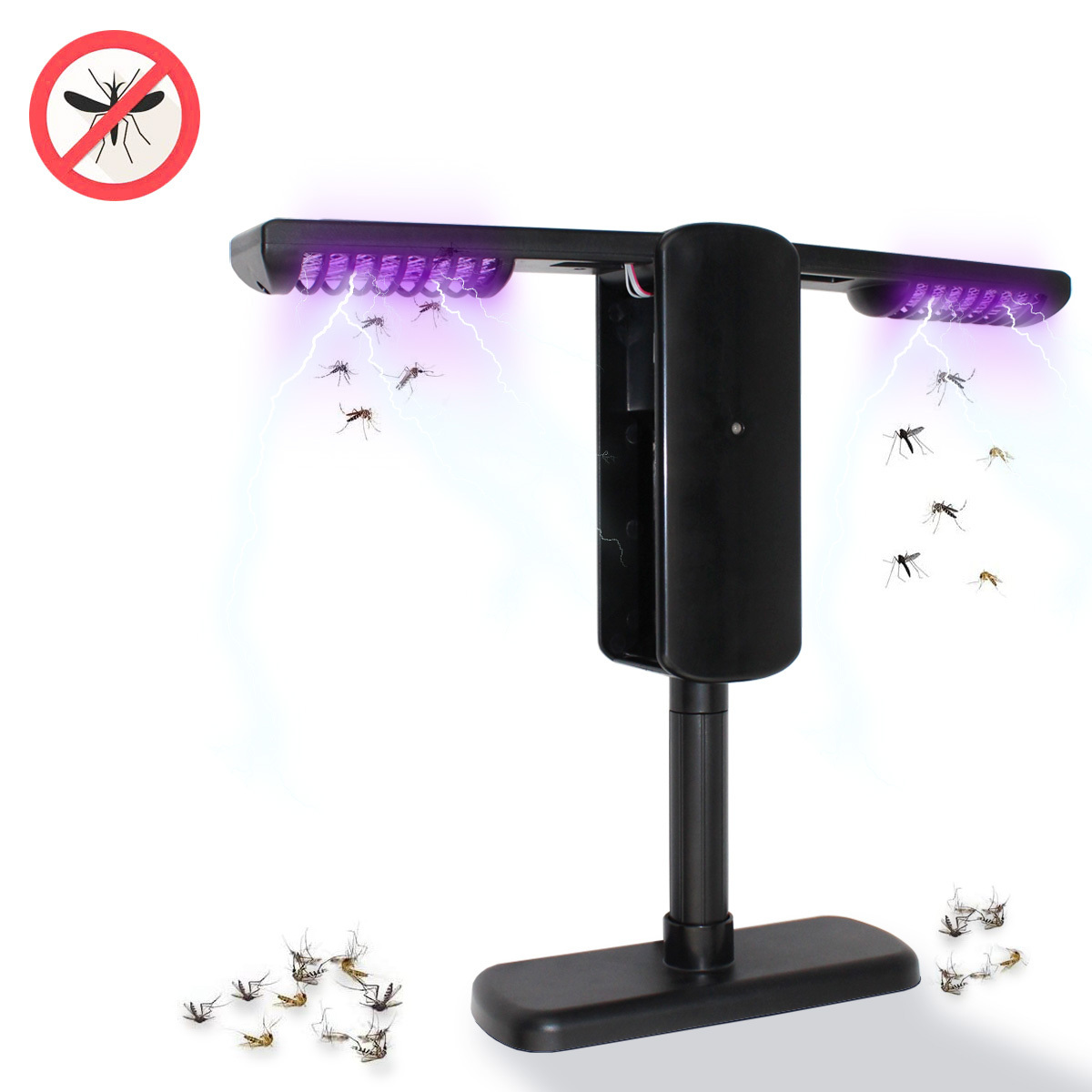 GH-117 Waterproof Mosquito and Fly Trap Killer Solar Powered Bug LED Lamp Zapper for Outdoor