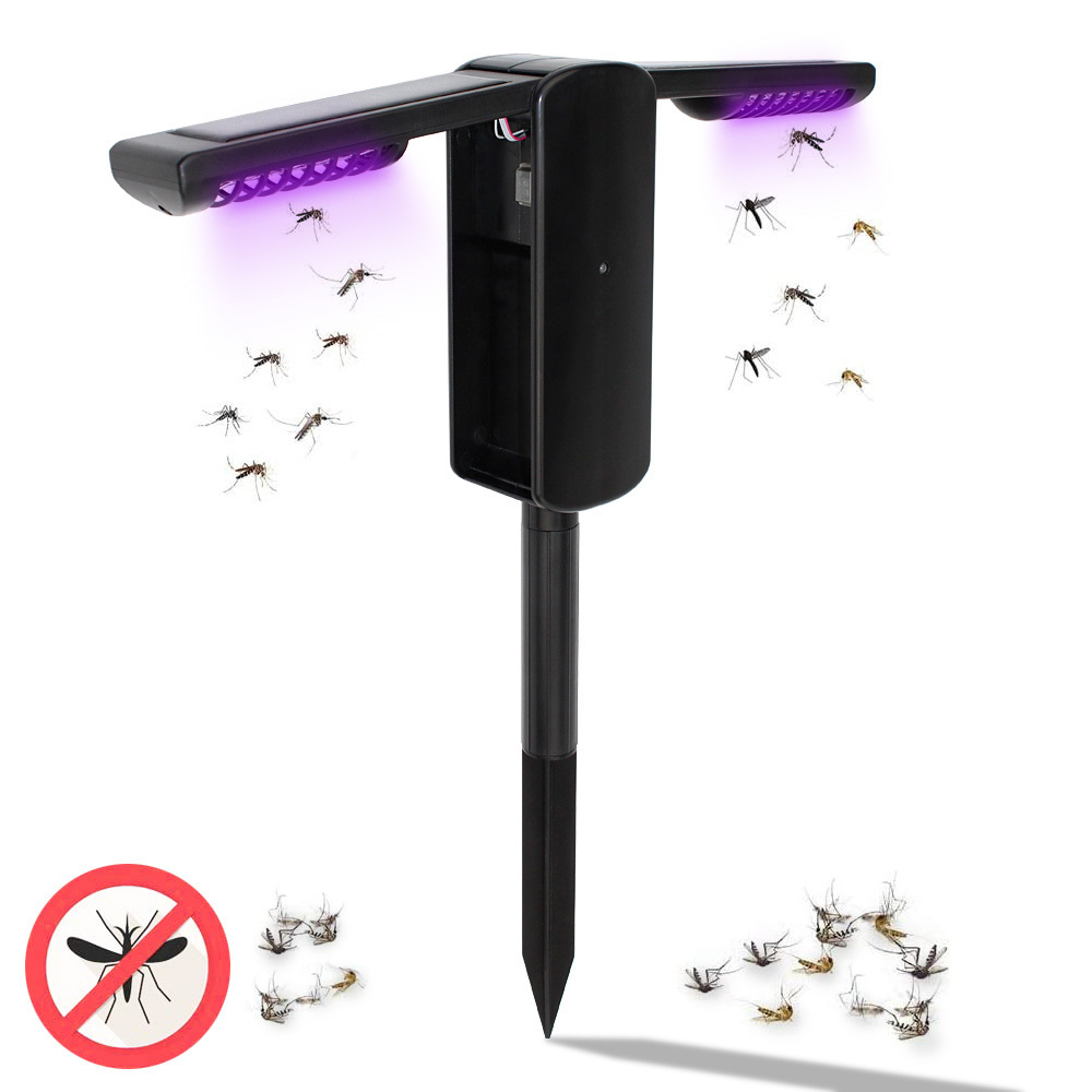 Upgraded Solar Panel Anti Mosquito killer Lamp Waterproof Outside Bug Killer Machine with UV Light