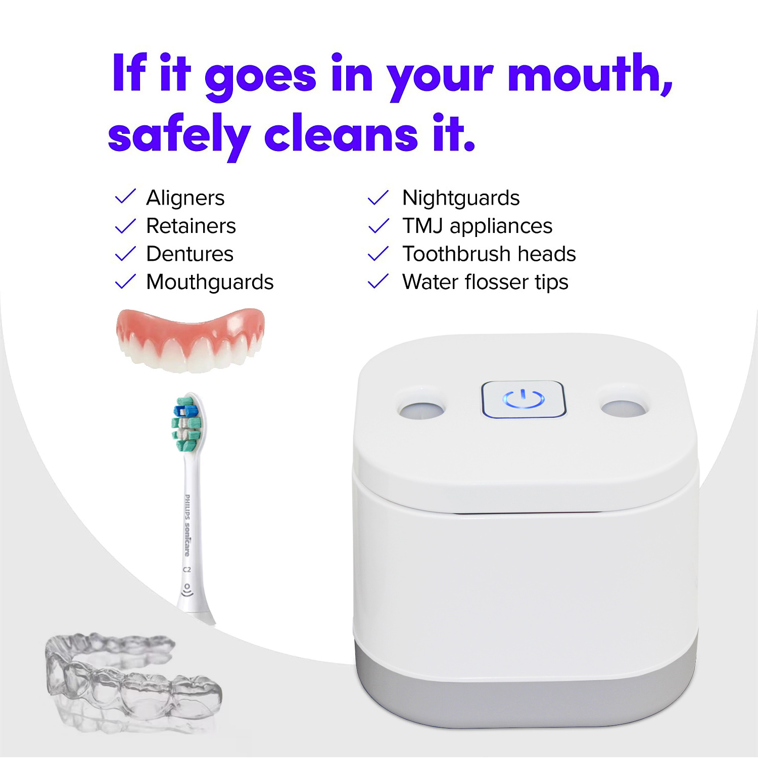 GH-UC116 Portable Household Ultrasonic Jewelry Ring Dental Cleaner Denture Washing Machine