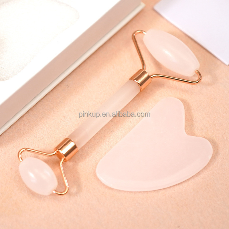 heart Shaped Stone 100% natural Facial Massage Skin Care Tool Body Gua Sha Tools set Crystal Jade Roller Gua sha Set