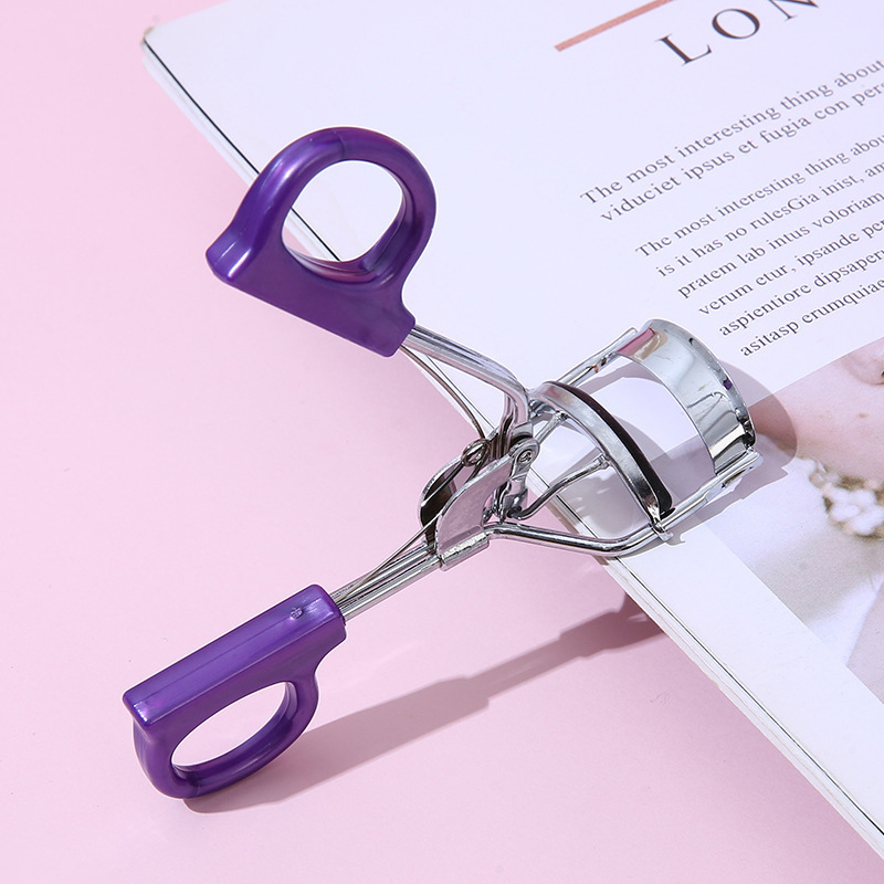 WELLFLYER Wholesale A4 Chrome Pink new curling eyelash curler Wide Angle D Handle Holder Eyelash Tweezers Beauty Tool