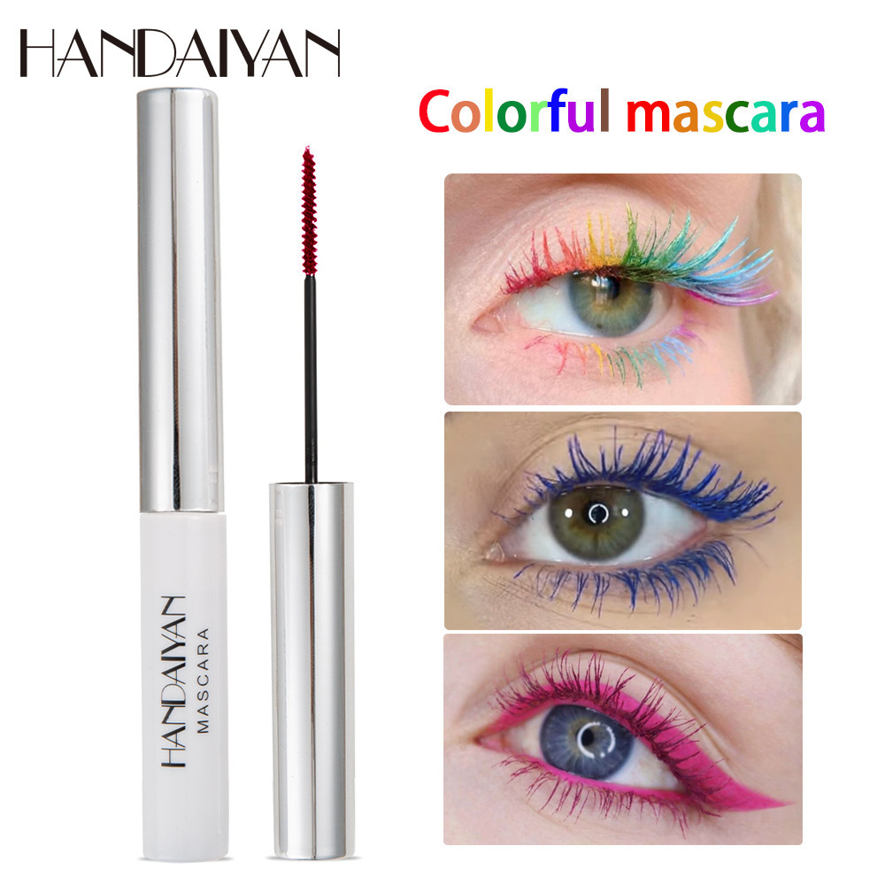 Factory Price Colorful  Mascara White Green Thick Eyelashes Mascara Cosplay Makeup Tool