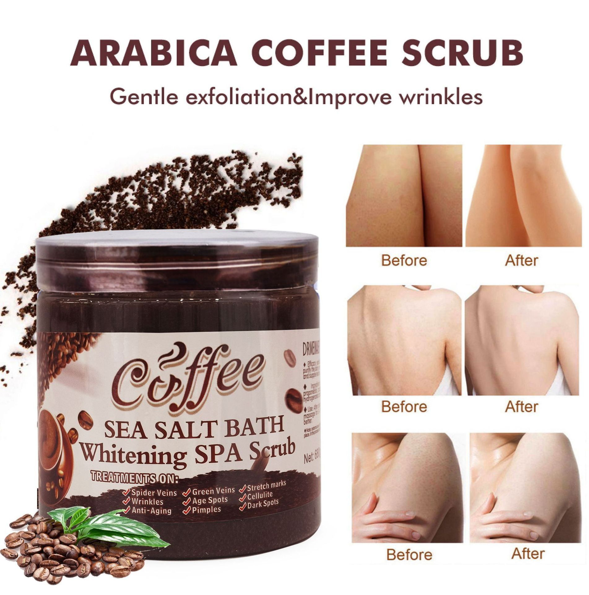 Factory Price OEM Coffee Body Scrub Exfoliating Anti-Acne Whitening Brightening Moisturizer Deep Cleanser For Women Skin Care