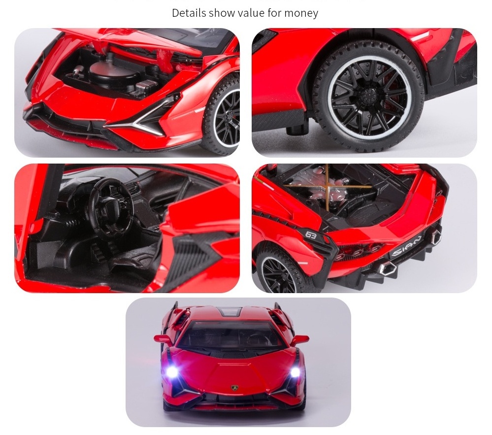 Race Lightning Sports Car Model Children's Simulation Alloy Car Boy Sound Light Toy Ornaments