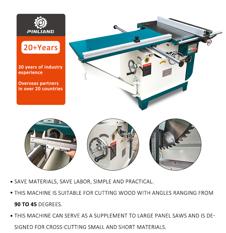 Woodworking circular table saw machine with sliding table Universal tilting circular saw for wood cutting