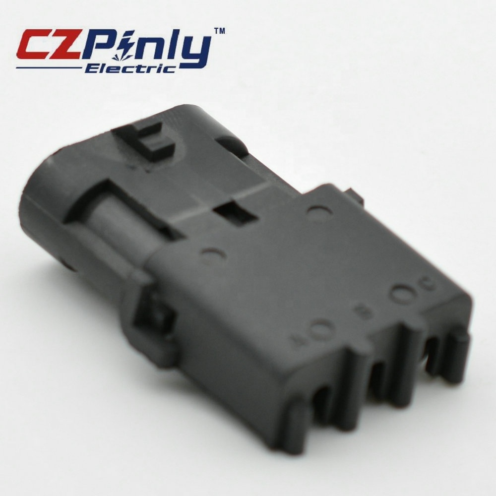 Gm pa66 pbt gf30 Delphi Packard Tps 3 pin male Weatherpack Receptacle Connector 12010717