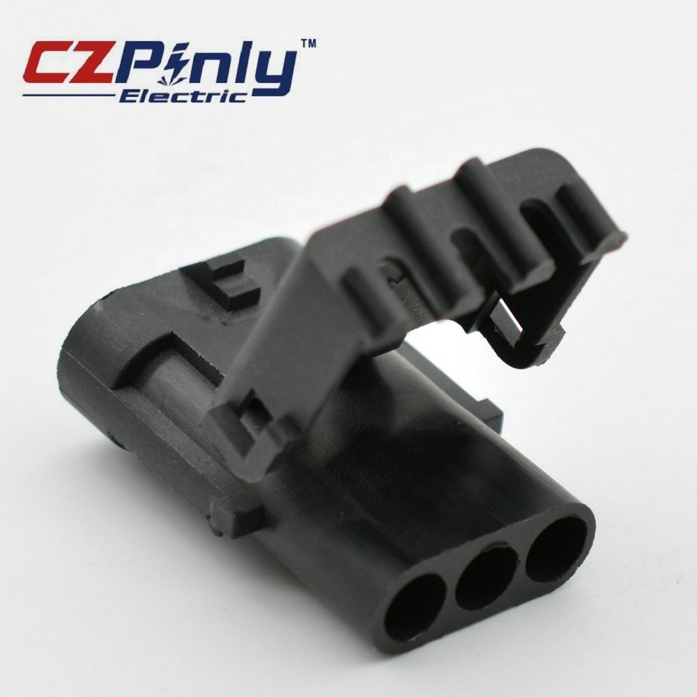 Gm pa66 pbt gf30 Delphi Packard Tps 3 pin male Weatherpack Receptacle Connector 12010717