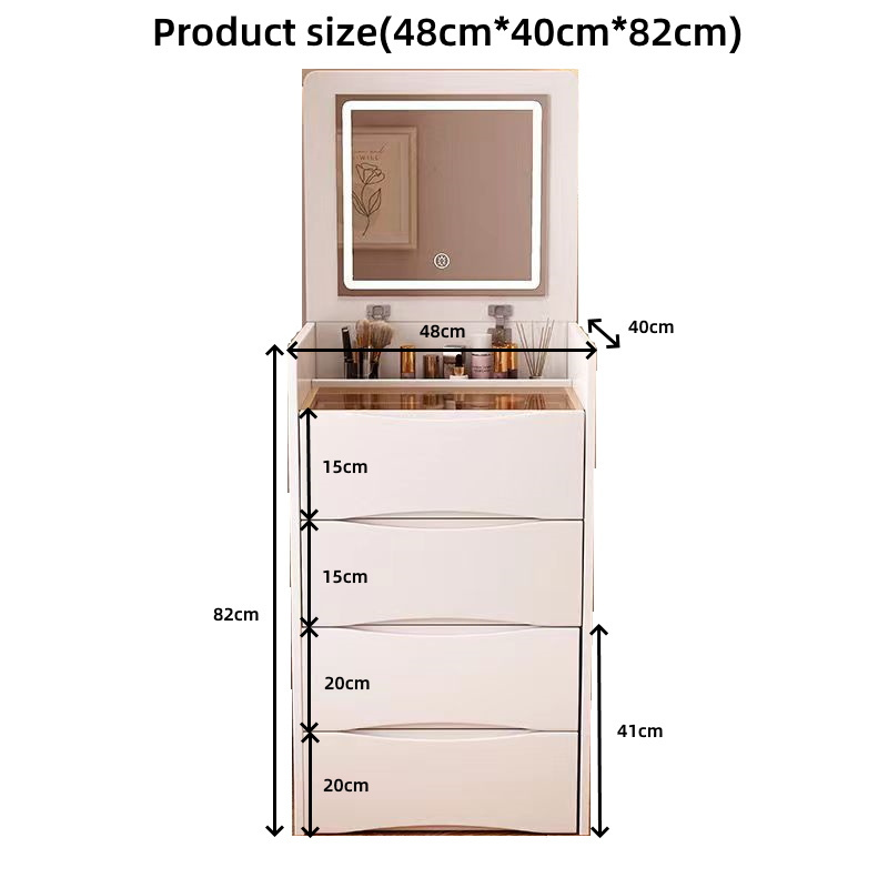 High integration Modern European many Drawers Storage Bedroom Furniture Nordic  with mirror And Stool small Dressing Table