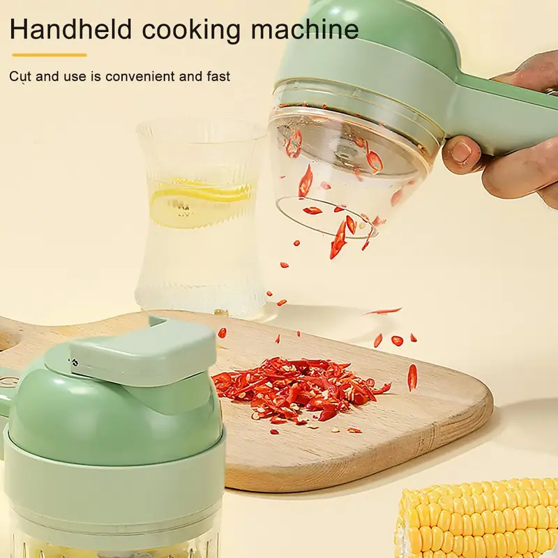 new Vegetable Chopper Handheld Electric Vegetable Cutter Set Portable Wireless Garlic Mud Masher Garlic Press And Slicer