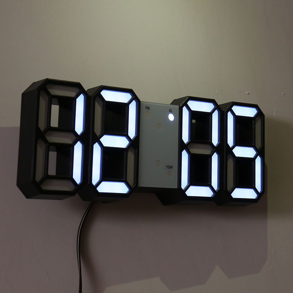 Wall Clock Watch Clock 3D Led Digital  Modern Design  Living Room Decor Table Alarm Nightlight Luminous Desktop