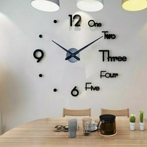 3D DIY Mini Home Wall Clock Acrylic Mirror Stickers For Home Decoration Living Room Quartz Needle Self Adhesive Hanging Watch