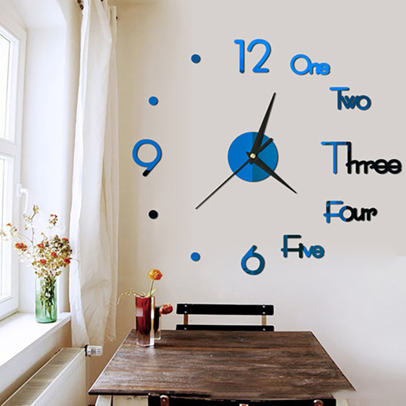 3D DIY Mini Home Wall Clock Acrylic Mirror Stickers For Home Decoration Living Room Quartz Needle Self Adhesive Hanging Watch