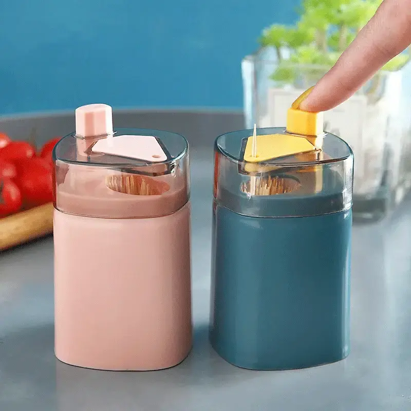 1pc  Creative Automatic Pop-up Household Living Room Press Type Toothpick Cartridge Can, Portable Carry On Toothpick Cartridge