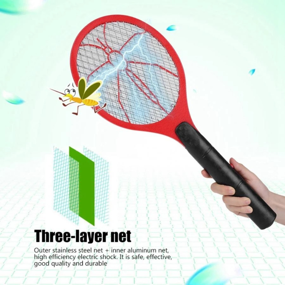 Electric Mosquito Racket Killer Electric Fly Swatter Fryer Flies Cordless Battery Power Bug Zapper Insects Racket Kills Home Bug