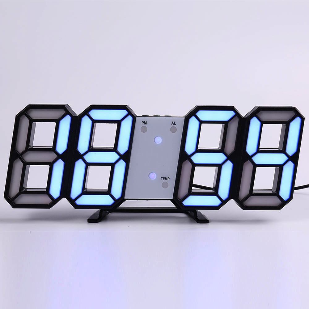 Wall Clock Watch Clock 3D Led Digital  Modern Design  Living Room Decor Table Alarm Nightlight Luminous Desktop